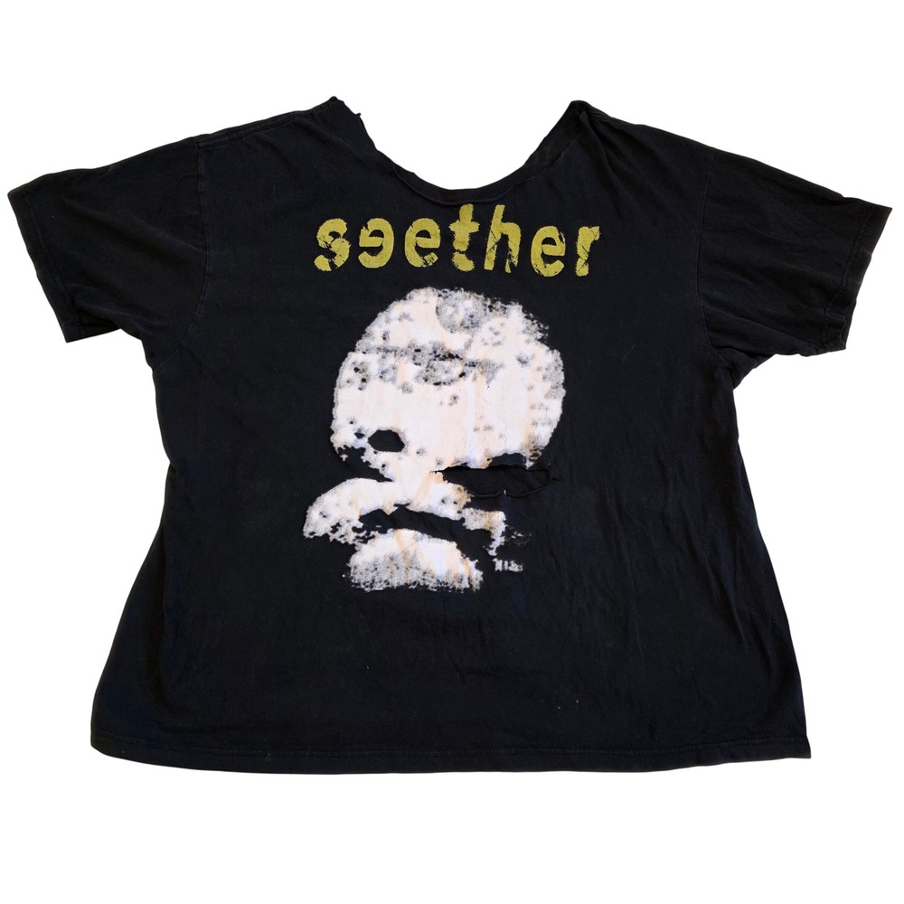 Seether Band‎ T-Shirt Mens XL Black Fair 2008 Tour Graphic Thrashed and altered